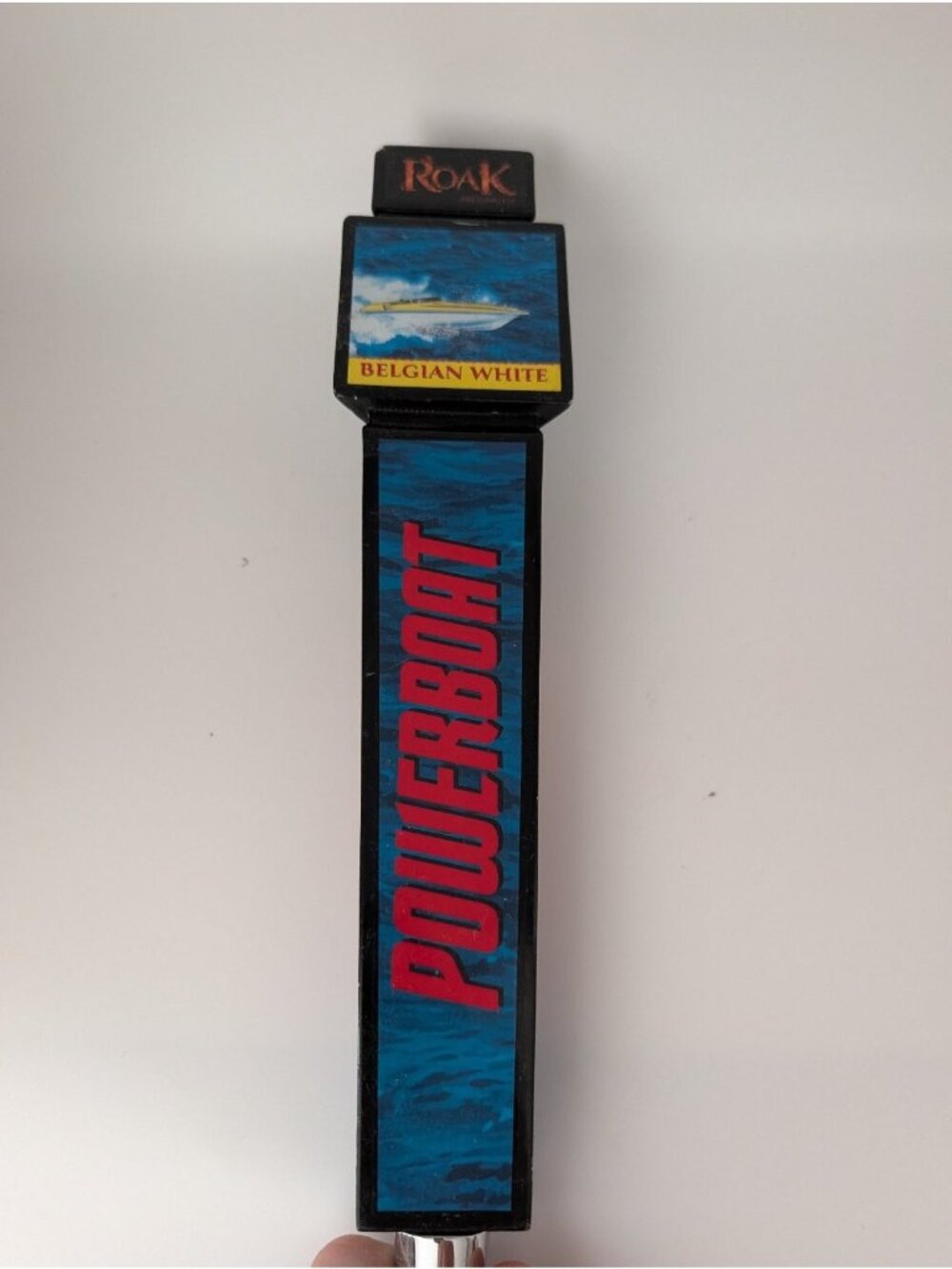 ROAK Powerboat Belgian White Beer Tap Handle Blue Black Nautical Bar Kegerator